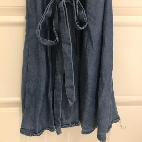 Maison Jules Sz L denim chambray wrap sun dress - Picture 6 of 8
